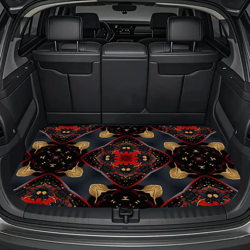 Car Accessories Must Have - 프린트 디자인의 자동차 트렁크 매트 1개,